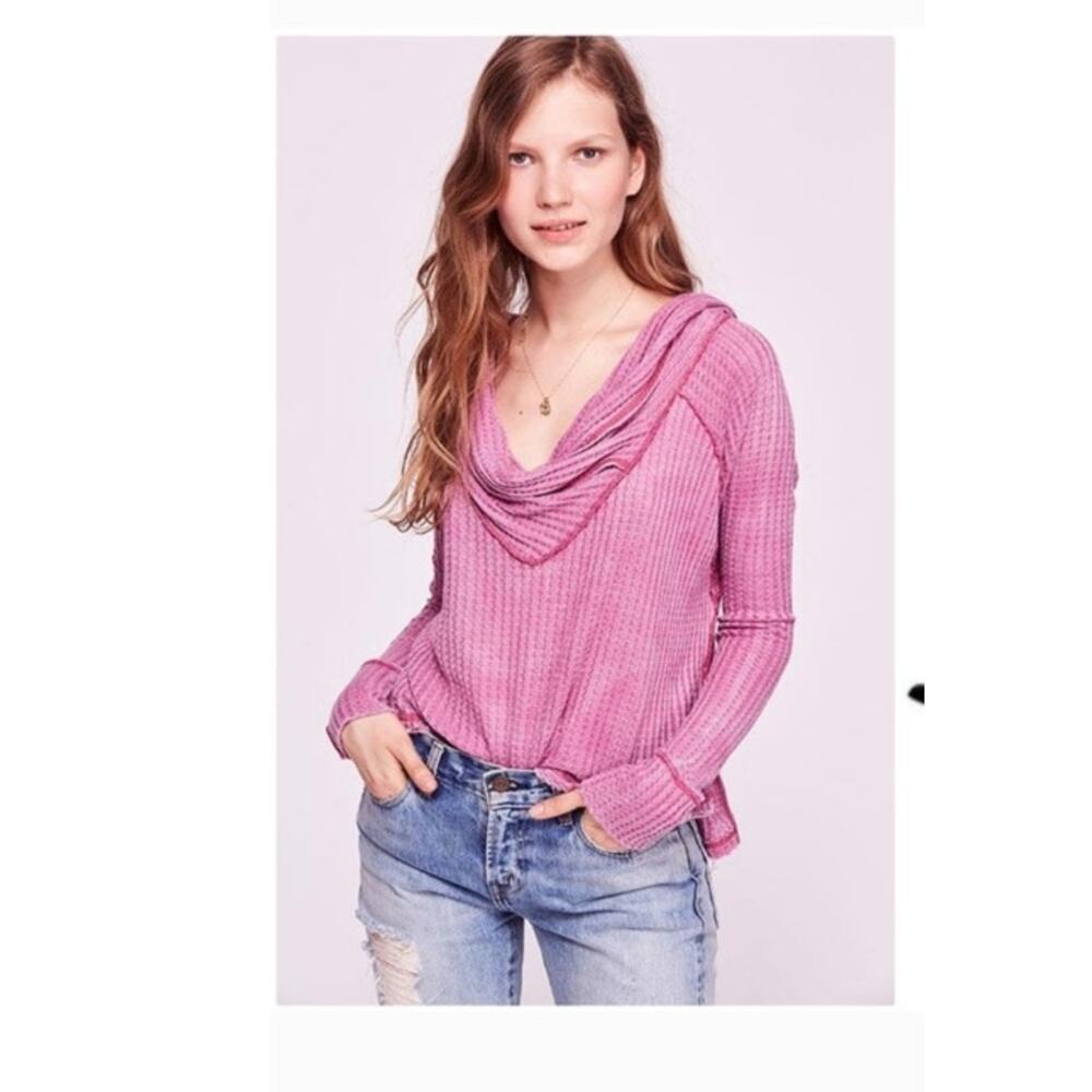 We The Free Free People Wild Cat Thermal SZ Small Orchid Slouchy